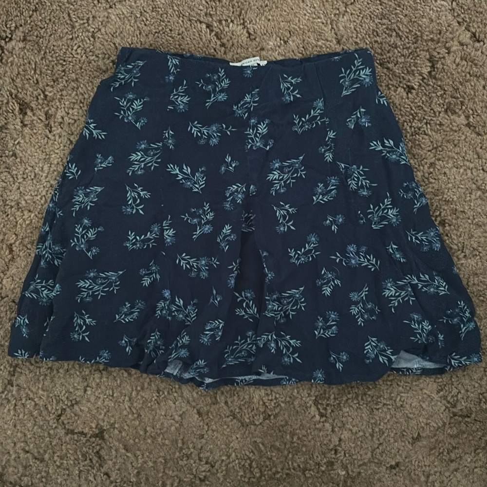 Blue Floral American Eagle Mini Skirt